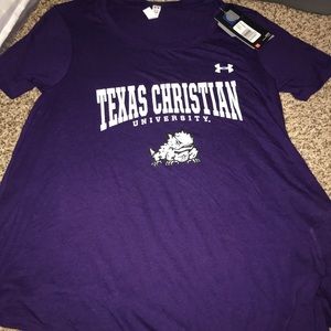 Purple under Armour Texas Christian university tee